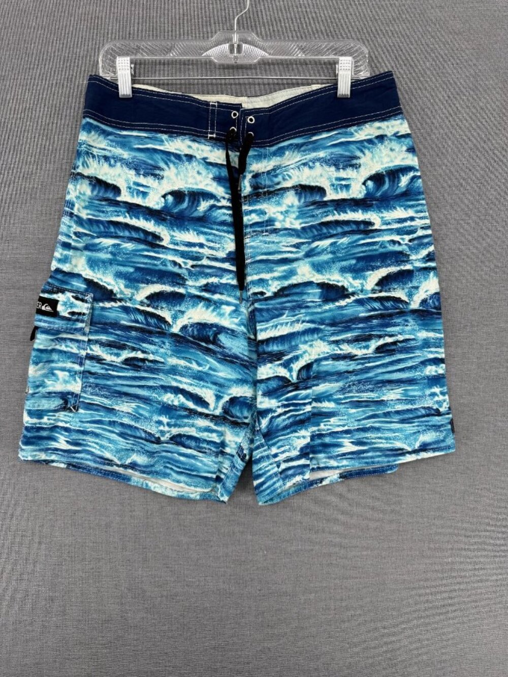 Vtg Quiksilver Board Shorts Swim Trunks Mens 33 8" Wave Swim Trunks USA Made Y2K